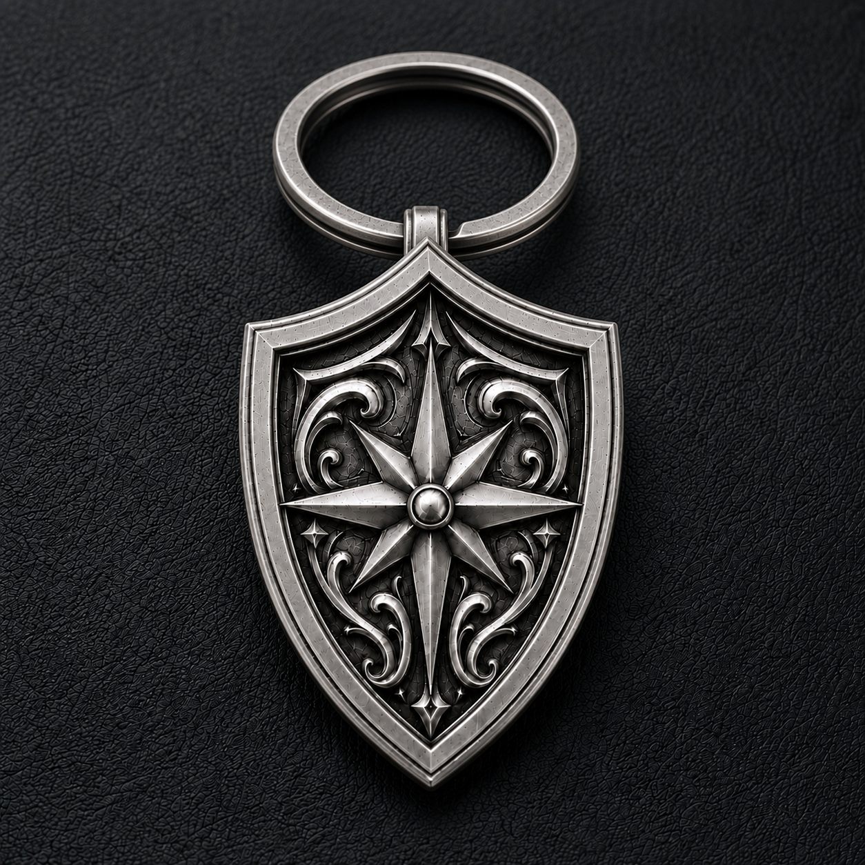 North Star Shield Personalized Keychain