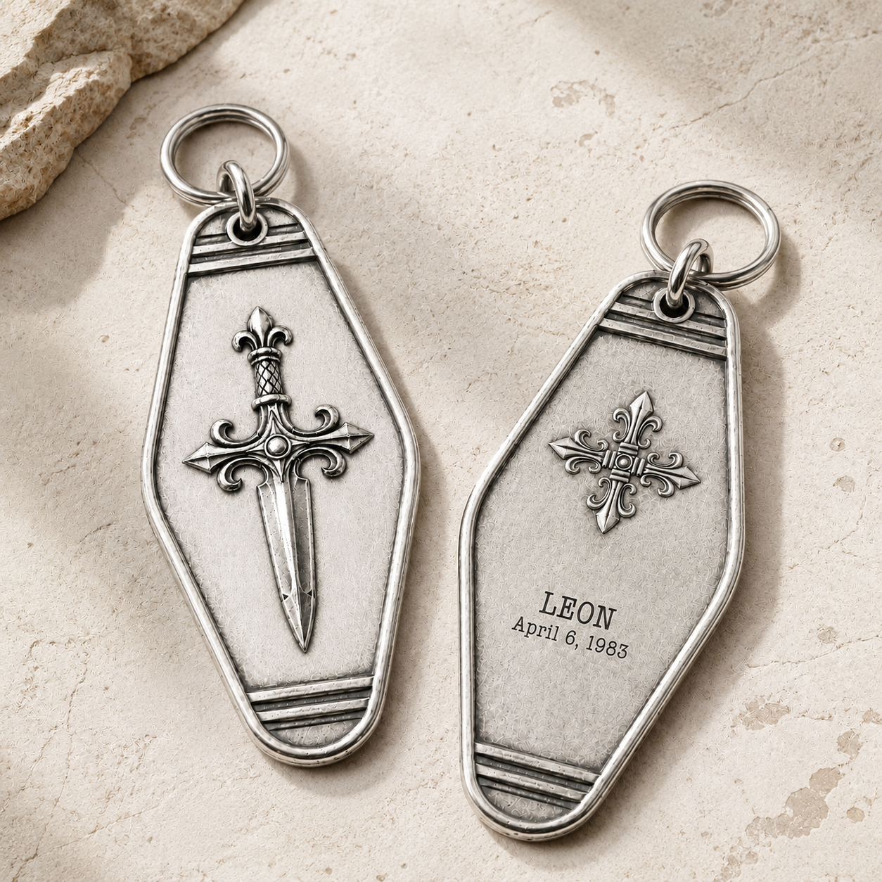 Knight’s Dagger Personalized Keychain