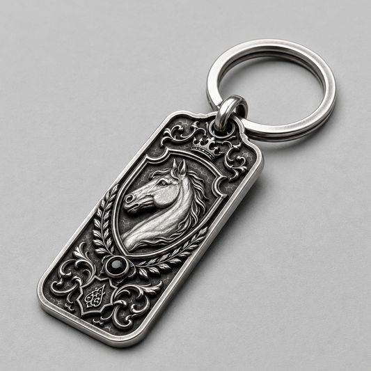 Equestrian Crest Key Tag