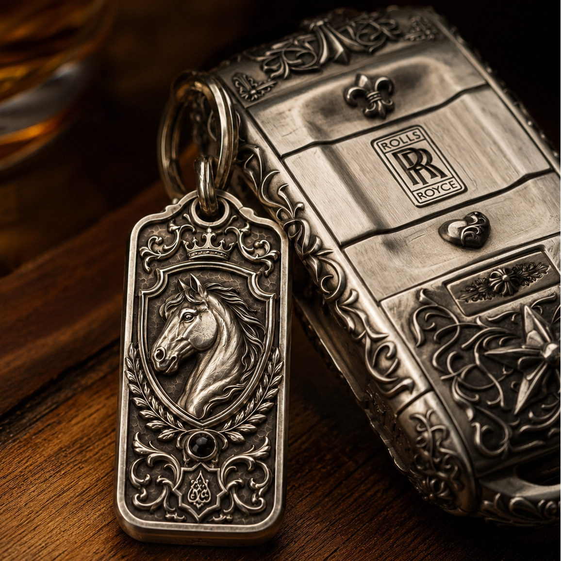 Equestrian Crest Key Tag