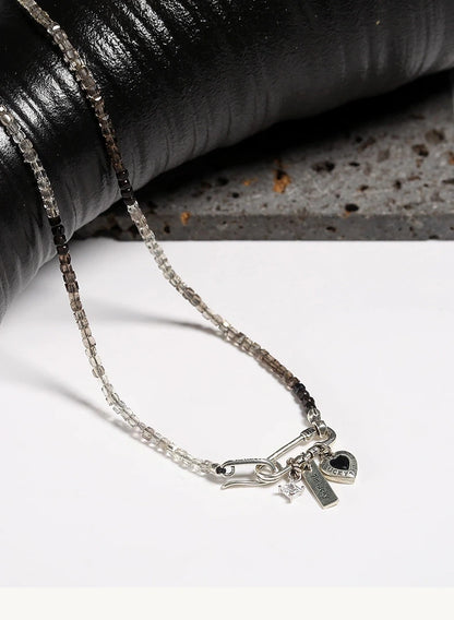 Gradient Silver Pendant Necklace - 925 Sterling Silver Vintage Design