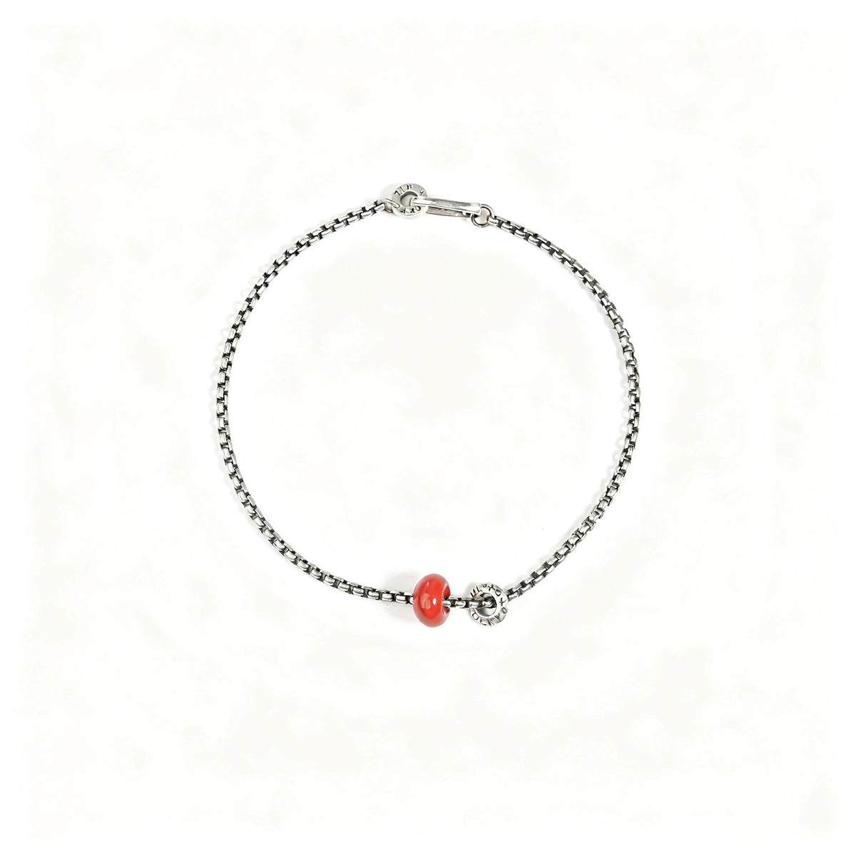 Red Begonia Silver Couple Bracelet - Handmade Vintage Statement Jewelry
