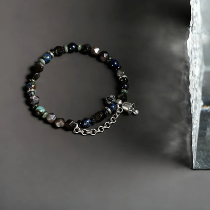 925 Sterling Silver Black Couple Bracelet - Minimalist Vintage