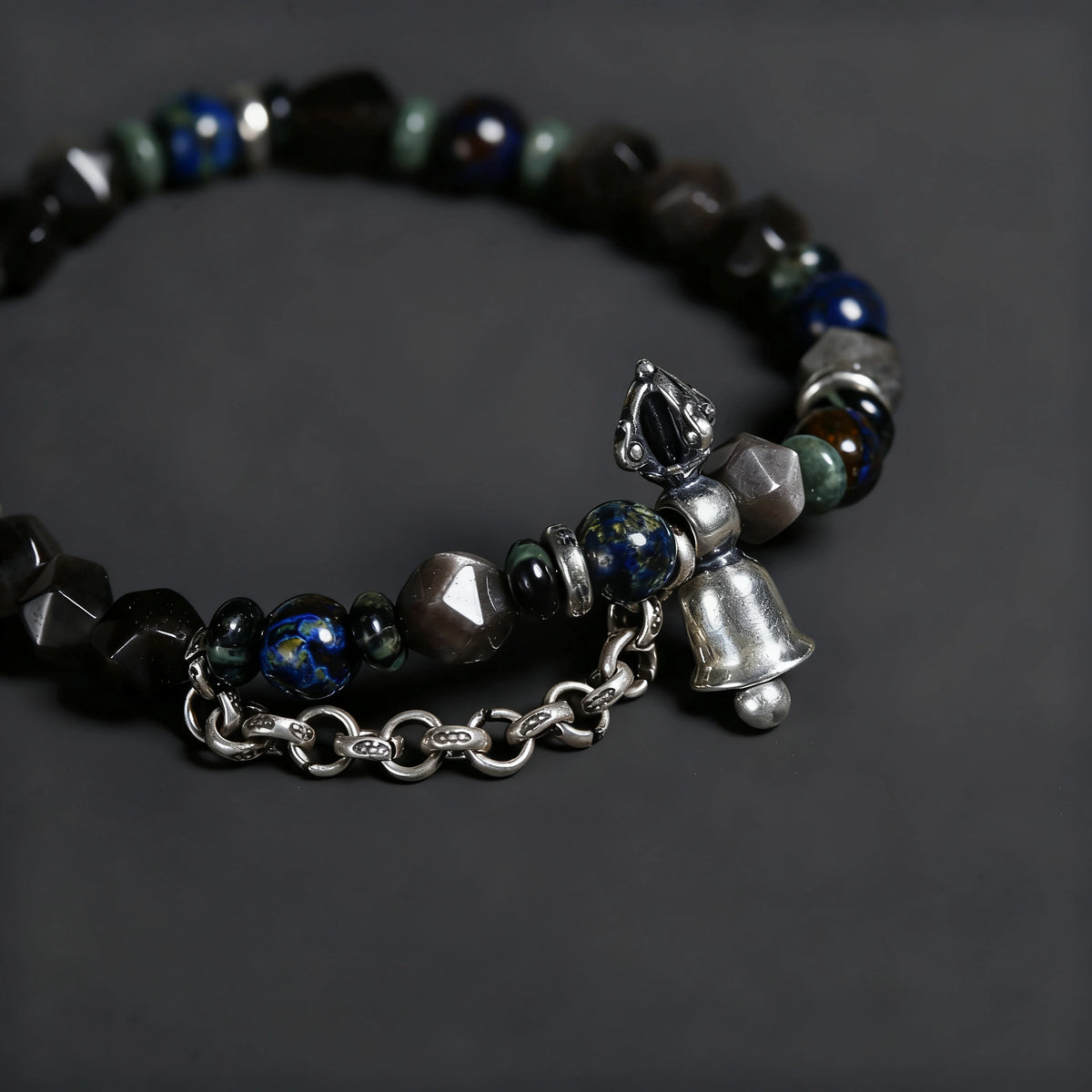 925 Sterling Silver Black Couple Bracelet - Minimalist Vintage