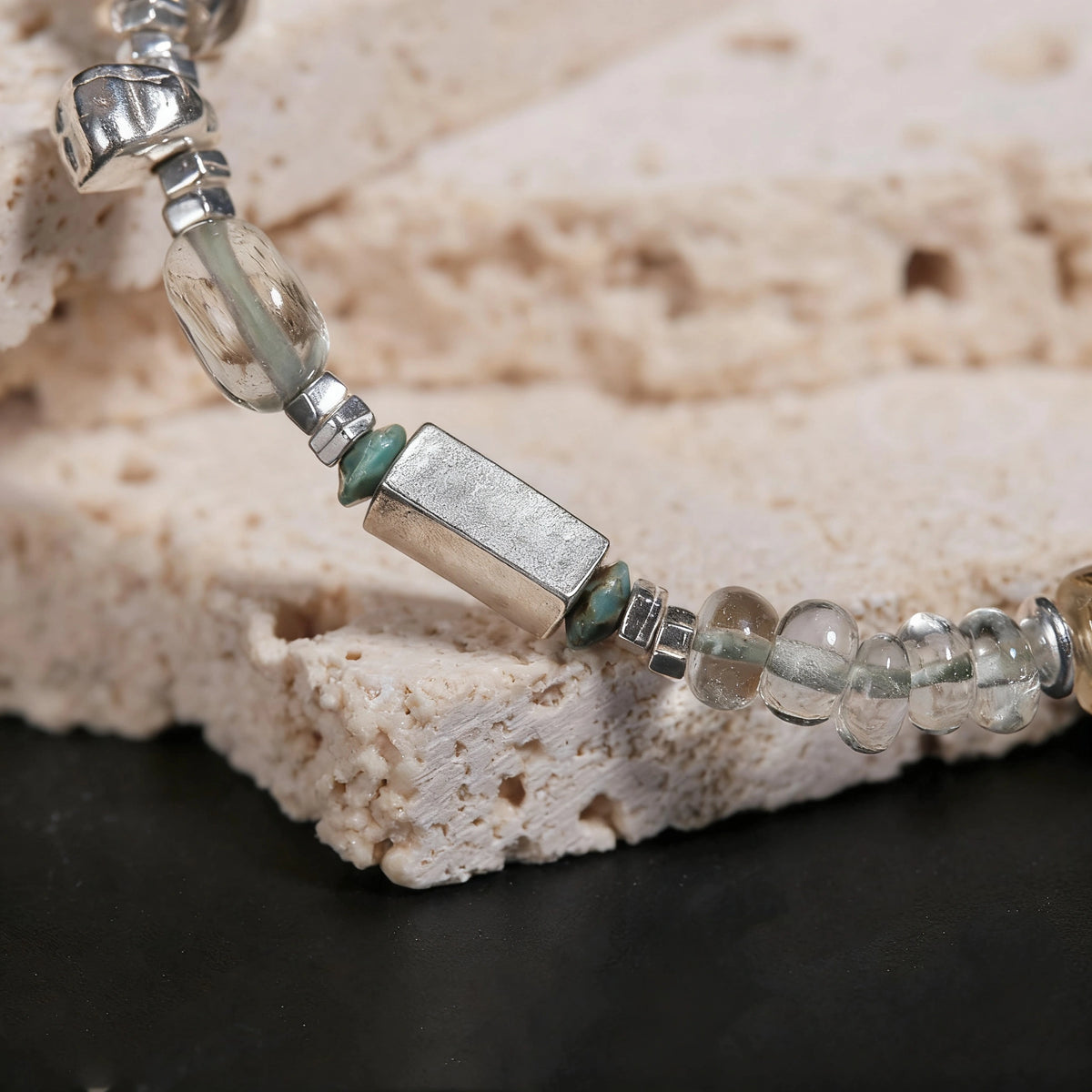 Fresh Green 925 Silver Bracelet - Handmade Vintage Minimalist Design