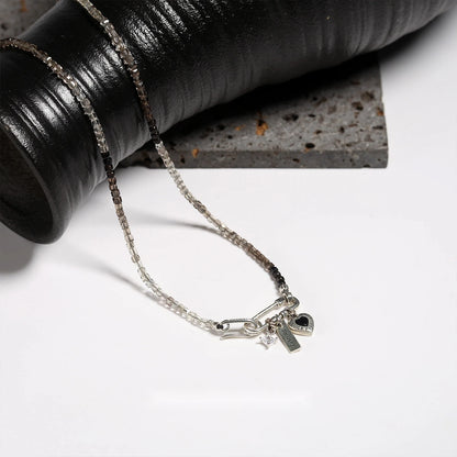 Gradient Silver Pendant Necklace - 925 Sterling Silver Vintage Design