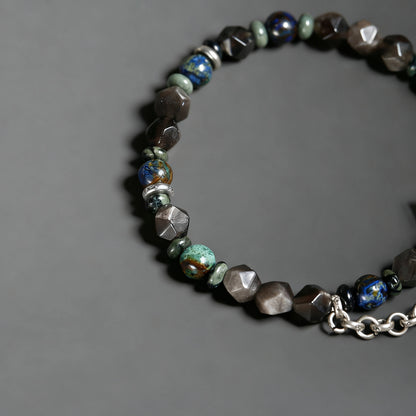 925 Sterling Silver Black Couple Bracelet - Minimalist Vintage