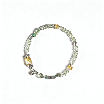 Fresh Green 925 Silver Bracelet - Handmade Vintage Minimalist Design