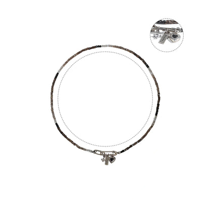 Gradient Silver Pendant Necklace - 925 Sterling Silver Vintage Design