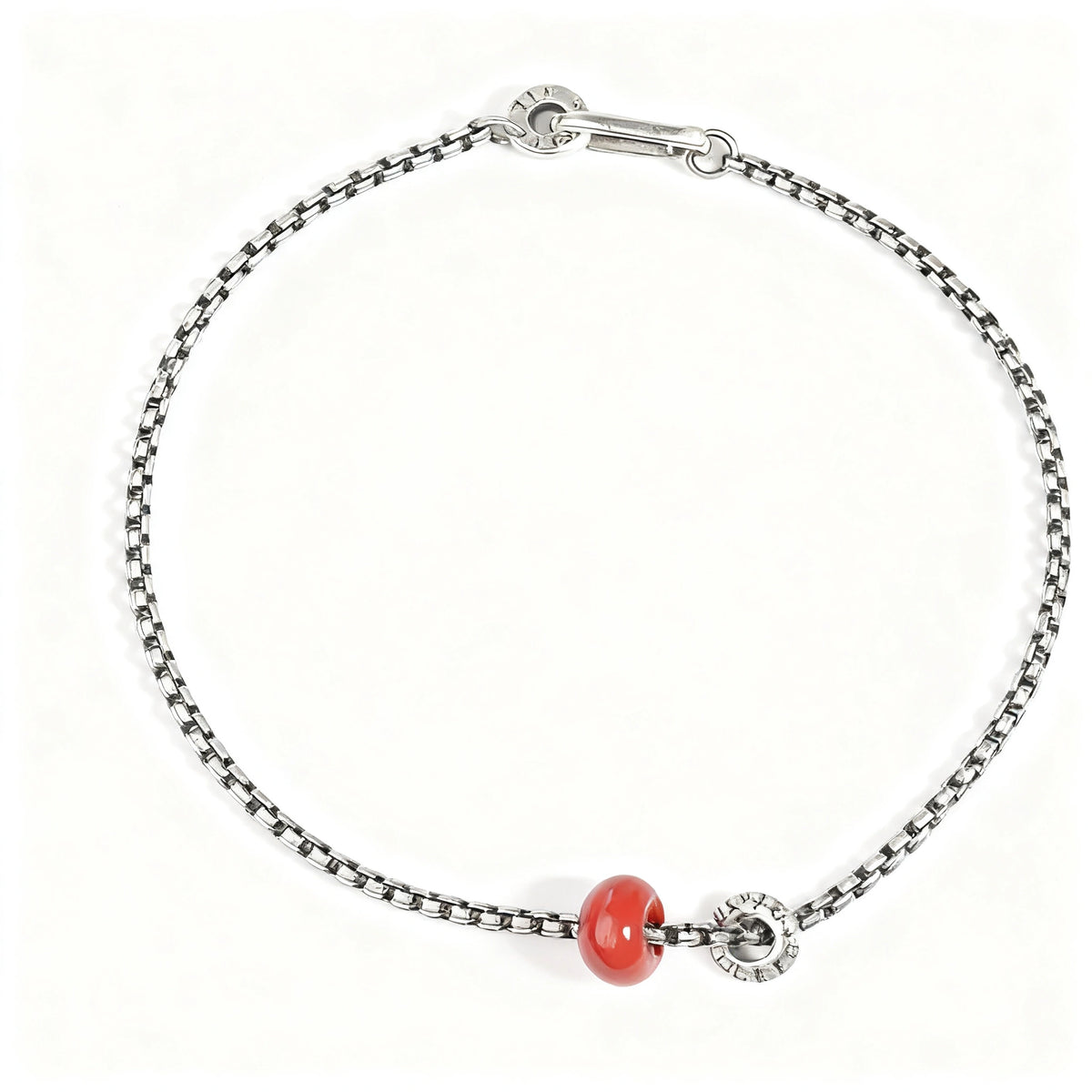 Red Begonia Silver Couple Bracelet - Handmade Vintage Statement Jewelry