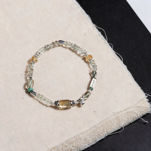 Fresh Green 925 Silver Bracelet - Handmade Vintage Minimalist Design
